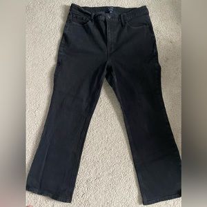 J.Crew Factory black mid-Rise flare crop size 31 denim jeans